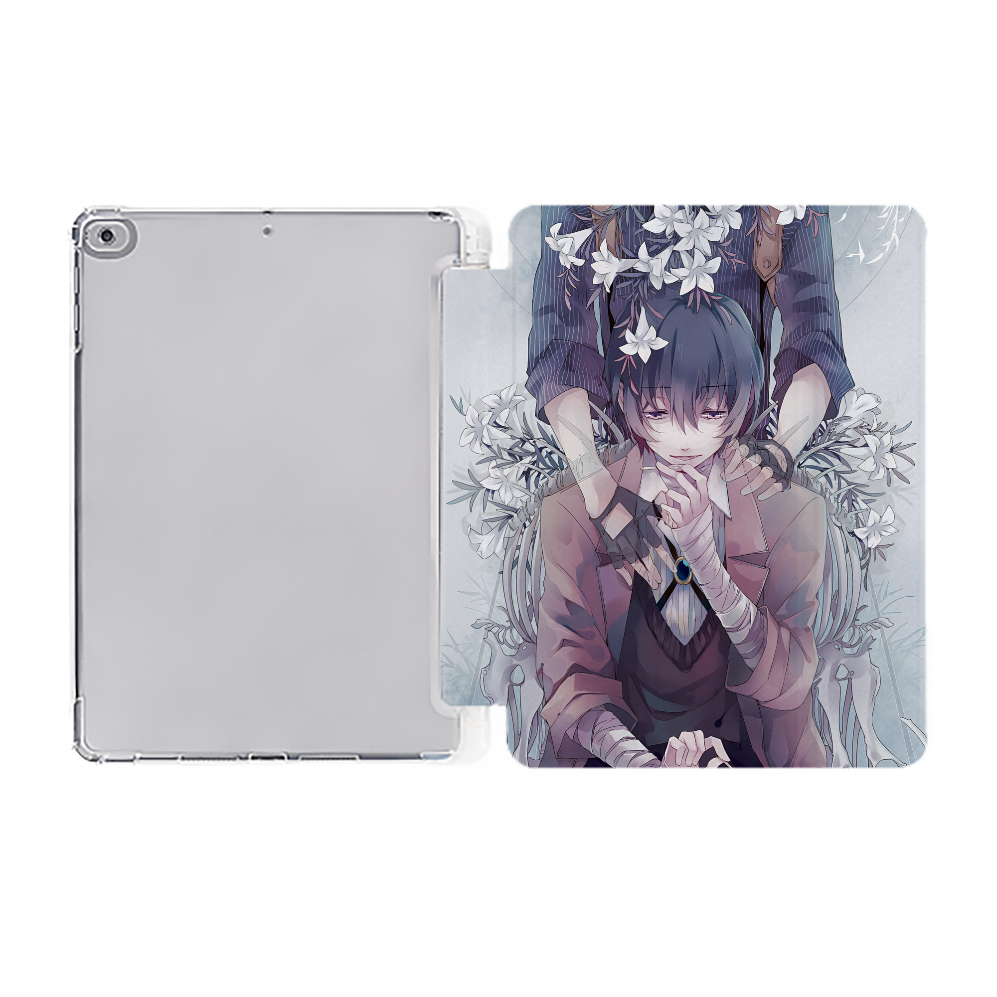（画像用） 文豪ストレイドッグス Bungo Stray Dogs IPad ケース ペン収納付き 三つ折りスタンド PUレザー×シリコン 対応機種9.5/10.5/10.9インチ